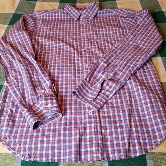 Gap Lived-In Button Up Shirt Mens Medium Long Sleeve Pocket Plaid Casual - Picture 1 of 9